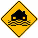 Flood Disaster Yellow Sign