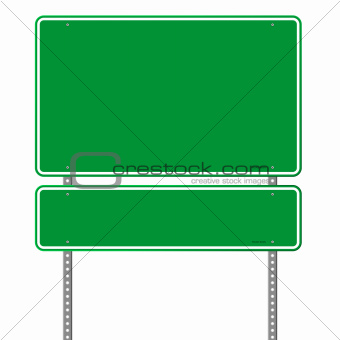 Green Blank Roadsign