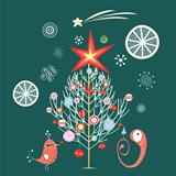 Christmas card with Christmas tree