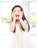 surprised beautiful asian little girl