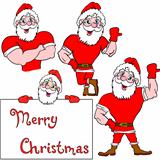 A set of pictures muscular Santa Claus 
