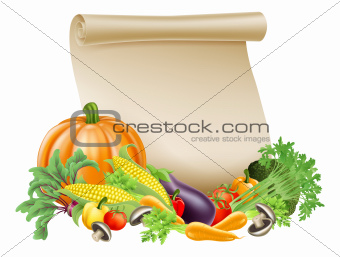 Thanksgiving or fresh produce scroll