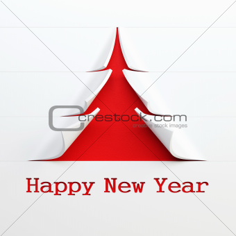 symbolic  New Year's tree 3d rendering