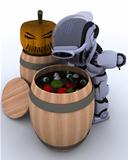 Robot bobbing for apples in a barrel