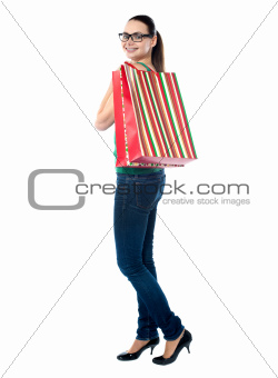 Lovely woman with shopping bags