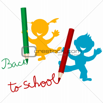 Back to school background with kids