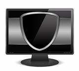 Computer monitor with the shield