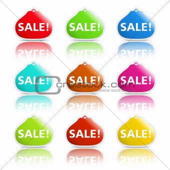 Sale banners shaped as purse