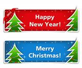 New year and Christmas banners
