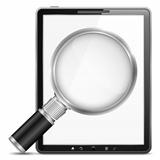 Tablet computer with magnifying glass