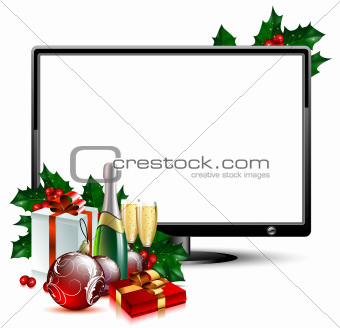 LCD panel with christmas