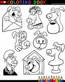 Cartoon Dogs for Coloring Book or Page