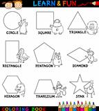 Basic Shapes with Animals for Coloring
