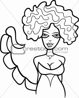 woman scorpio sign for coloring