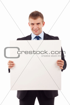business man with blank board