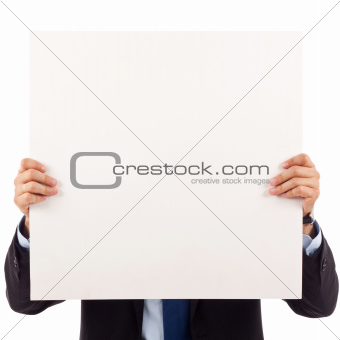 business man with blank board