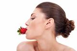  sexy woman with strawberry in mouth