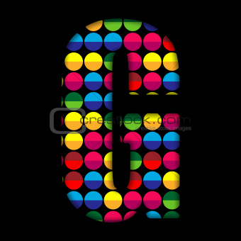Alphabet Dots Color on Black Background G