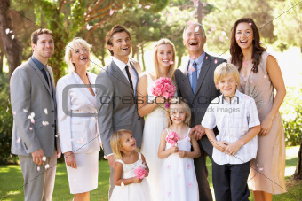 Family Group At Wedding