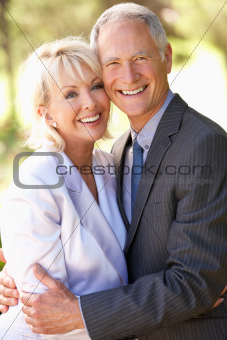 Portrait Of Senior Bridal Couple Outdoors