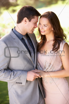 Smartly Dressed Young couple in park