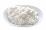 cottage cheese in a dish isolated