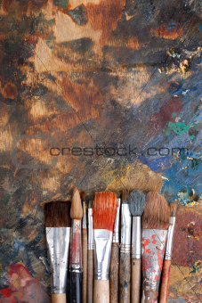 Abstract background with paint brushes