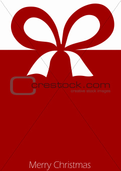 Present with red ribbon bow
