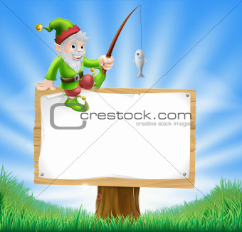 Garden gnome or elf sign