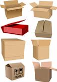 Big Set of carton packaging boxes isolated over white