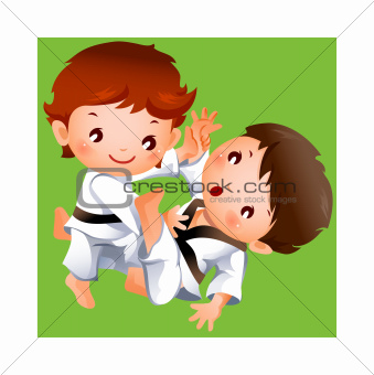 karate competition between two boys
