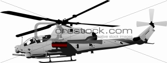 Air force. Combat helicopter. Vector illustration