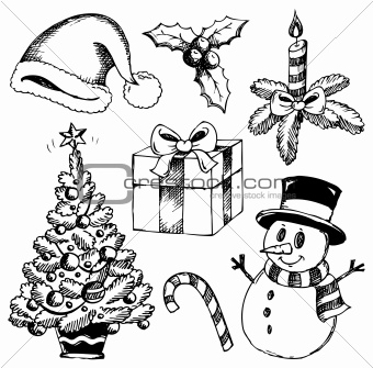 Christmas stylized drawings 1