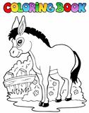 Coloring book donkey theme 1