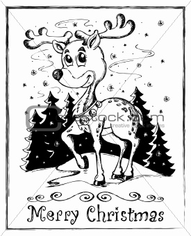 Reindeer theme drawing 1