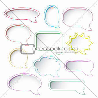 Set of colorful speech bubble frames.