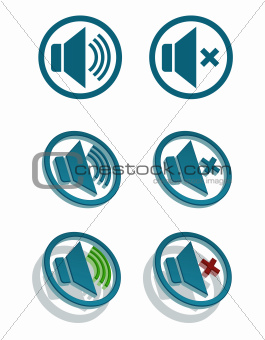 Vector simple speaker icons 