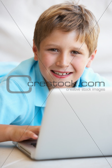 Young boy on his laptop computer