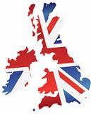 UK England Flag Map Silhouette