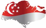 Singapore Flag in Map Silhouette Isolated Illustration