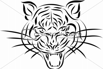 Abstract tattoo tiger, vector