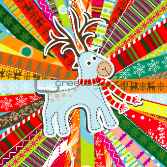 Scrapbook christmas patterns greeting card for design, vector