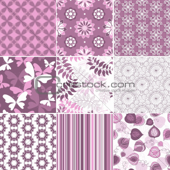 Set pastel seamless patterns