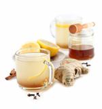 Ginger tea with honey lemon and spices