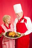 Chef and Homemaker with Holiday Dinner