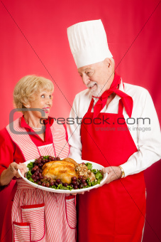Chef and Homemaker with Holiday Dinner