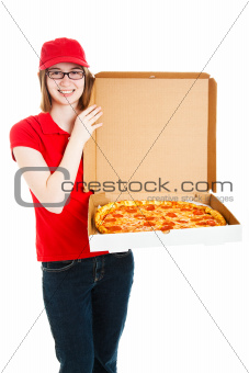 Pizza Girl Makes Delivery