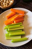 Sliced fresh celery and carrots