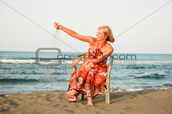 Solitude woman on the beach