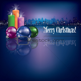 abstract Christmas background with candles